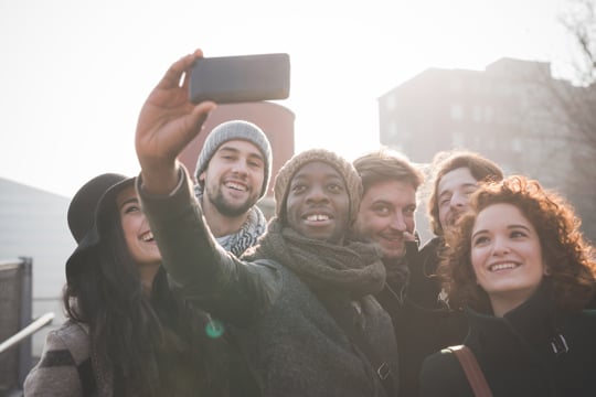 People taking a selfie